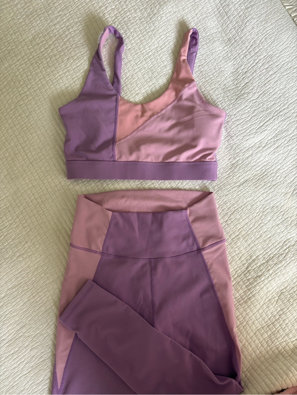 Two-Tone Lavender & Dusty Pink Sports Bra by
